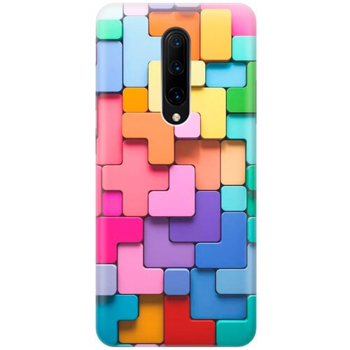 фото Ультратонкий силиконовый чехол-накладка для oneplus 7 pro с принтом "паттерн из блоков" gosso