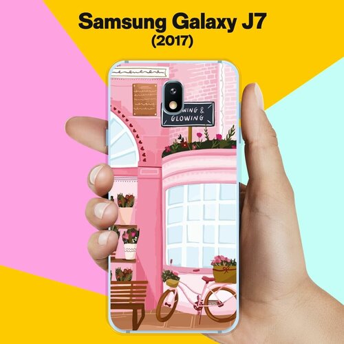 Силиконовый чехол на Samsung Galaxy J7 (2017) Розовые здания / для Самсунг Галакси Джей 7 2017 силиконовый чехол на samsung galaxy j3 2017 самсунг галакси джей 3 2017 космический лев