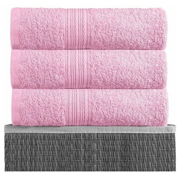 фото Полотенце махровое "BAYRAMALY" Розовый размер 50 х 90