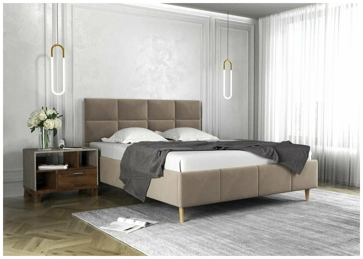 Двуспальная кровать Ханна, 160х200 см, BravoМебель, Коричневый Вар.3