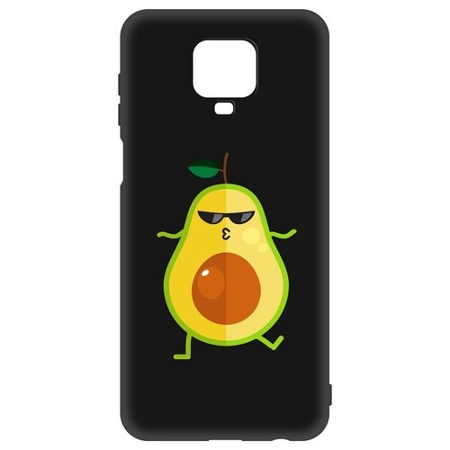 фото Чехол-накладка krutoff soft case авокадо стильный для xiaomi redmi note 9 pro/ 9s черный krutoff group