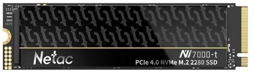 Накопитель Netac NV7000-t NT01NV7000T-2T0-E4X SSD, M.2, 2.0Tb, PCI-E 4.0 x4, чтение: 7300 Мб/сек, запись: 6700 Мб/сек, 3D NAND, 1200 TBW