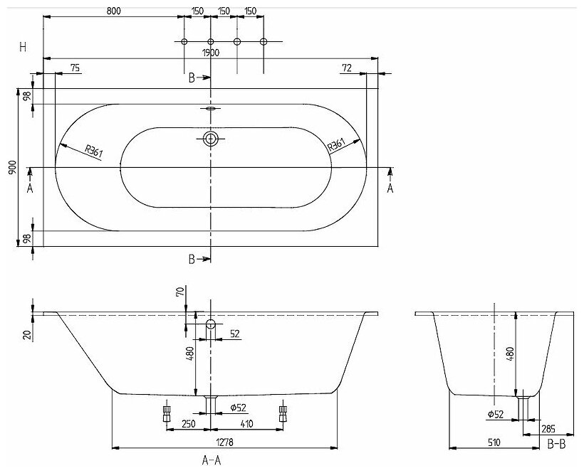 Квариловая ванна Villeroy & Boch - фото №8