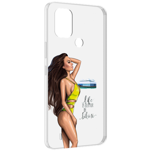 Чехол MyPads Девушка-в-купальнике для Nokia C31 задняя-панель-накладка-бампер