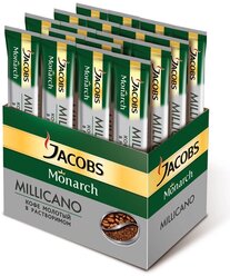 Молотый в растворимом кофе Jacobs Monarch Millicano, в стиках, 26 уп., 46.8 г