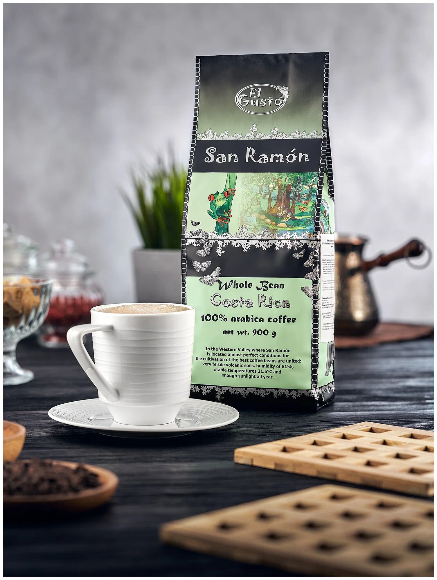 El Gusto / Зерновой кофе средней обжарки / Арабика 100% / для кофемашины 250 гр. / San Ramon Коста-Рика - фотография № 2