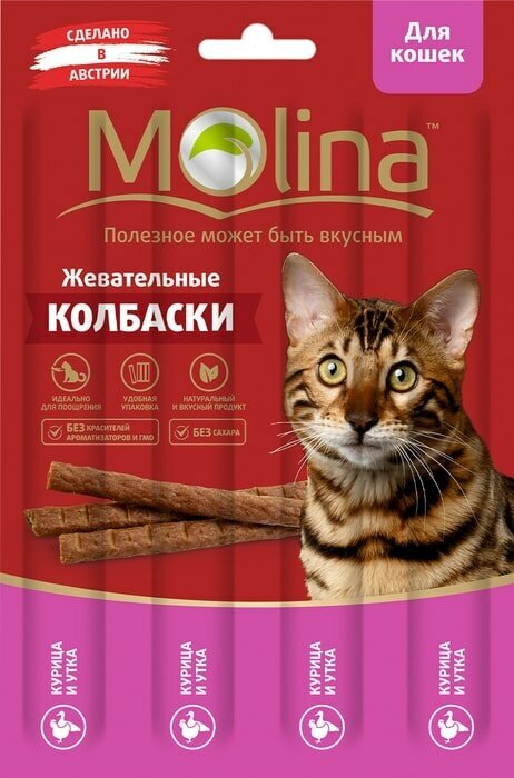 Лакомство для кошек Molina Курица-утка 20г