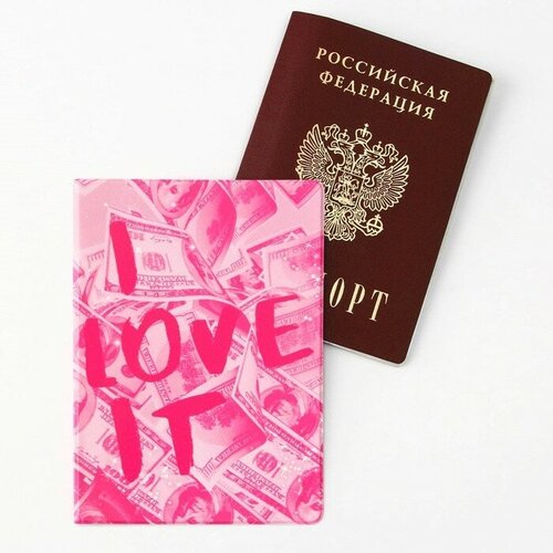 обложка для паспорта i love bts Обложка для паспорта «I love it», ПВХ 280 мкм, эко-печать и подложка-пленка вспененная 800 мкм