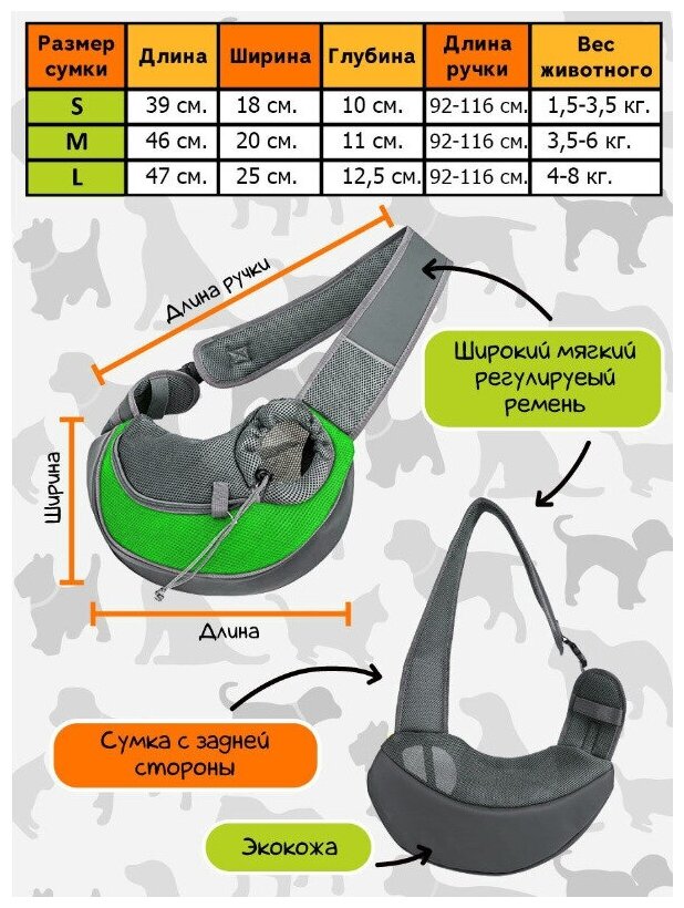 Переноска слинг сумка для собак и кошек - фотография № 3