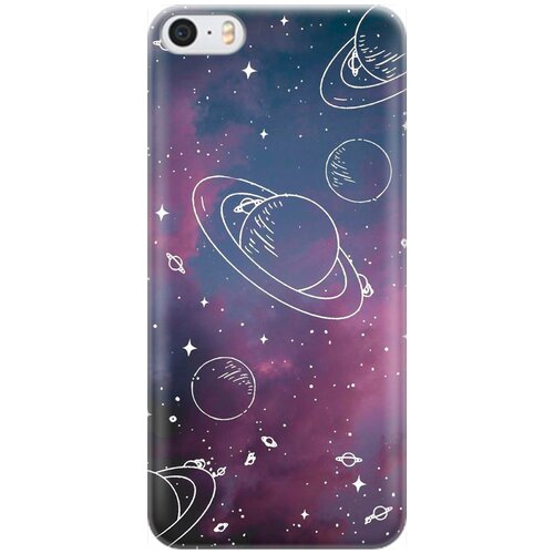 фото Re:pa накладка transparent для apple iphone se / 5s / 5 с принтом "космос на закатном небе"