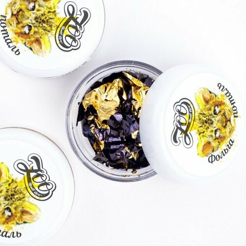 Поталь двусторонняя чёрная/золото 1546