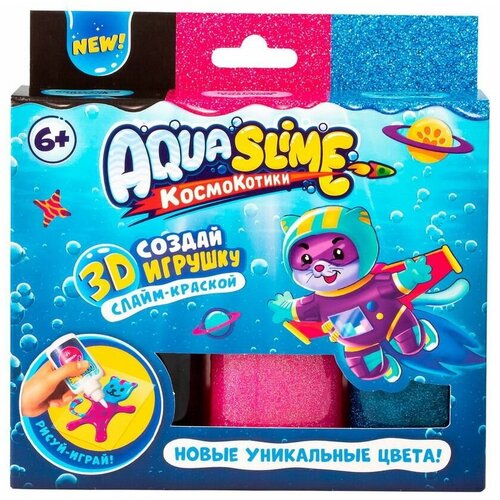 Набор для изготовления фигурок из цветного геля Aqua Slime розовый-синий AQ008