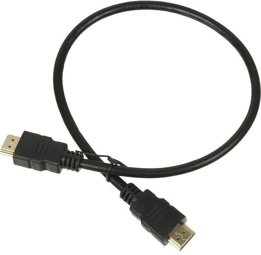 Кабель видео LAZSO WH-111, HDMI (m) - HDMI (m) , ver 2.0, 0.5м, GOLD черный Noname - фото №1