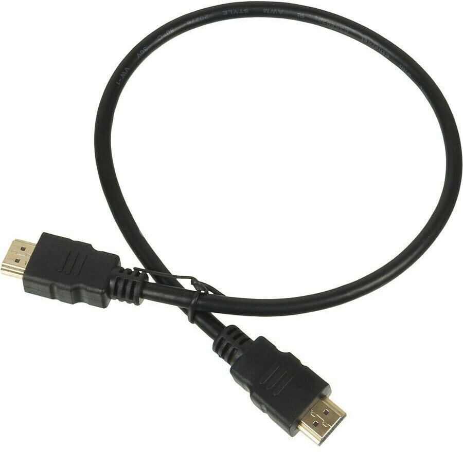 Кабель аудио-видео LAZSO WH-111 HDMI (m)/HDMI (m) 0.5м. позолоч.конт. черный (WH-111(0,5M))