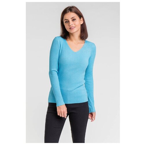 фото Пуловер minaku, размер 42, голубой