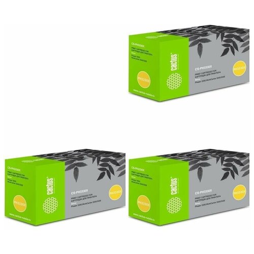 Cactus Картриджи комплектом совместимые Кактус Cactus CS-PH3330X 3 Pack 1028449-3PK 106R03623 черный 45K