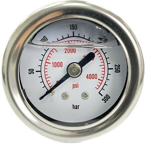 фото Манометр Чистоком 300 бар, резьба 1/8, вход сзади, для АВД Elite и Royal Press