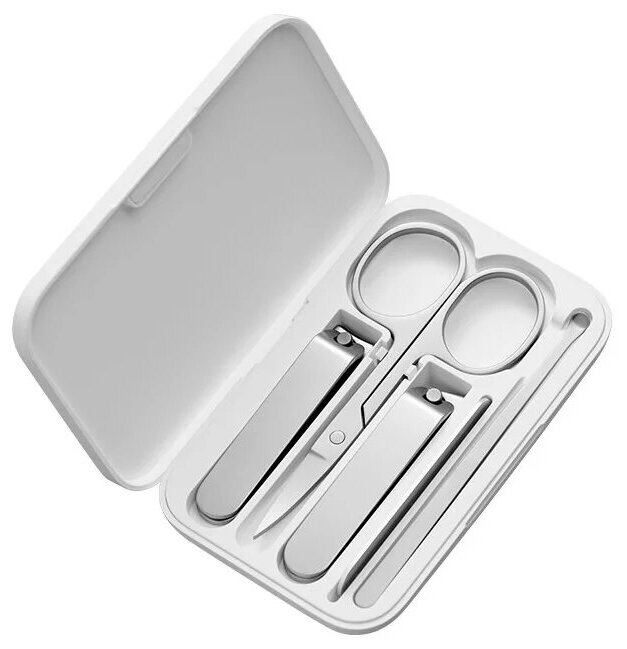 Маникюрный Набор Xiaomi Mijia Nail Clipper Five Piece Set, белый/серебристый, 5 предметов