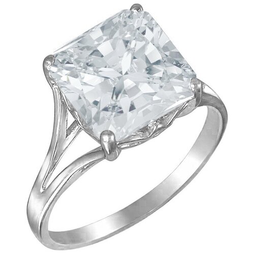 фото Эстет кольцо с 1 фианитом из серебра с16к150628, размер 19