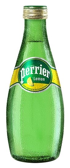 Вода минеральная Perrier (Перье) со вкусом лимона 24 шт. по 0.33 л, газированная, стекло