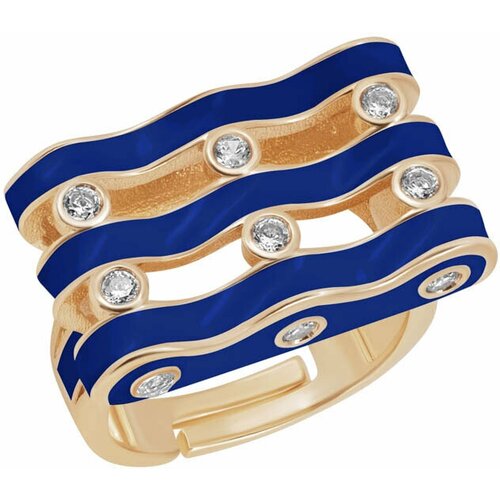 фото Кольцо otokodesign, безразмерное, синий, золотой