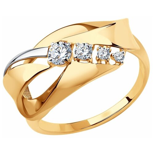 фото Sokolov кольцо из золота с фианитами 018506, размер 18.5