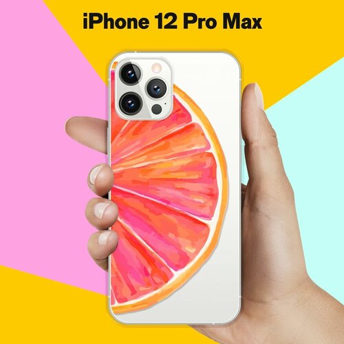 Силиконовый чехол Грейпфрут на Apple iPhone 12 Pro Max силиконовый чехол на apple iphone 12 pro max эпл айфон 12 про макс с рисунком chaos soft touch красный