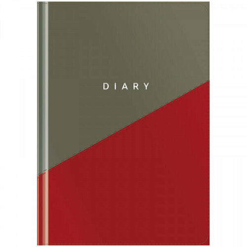 Ежедневник недатир. A5, 136л, кожзам, OfficeSpace Duo, серо-красный