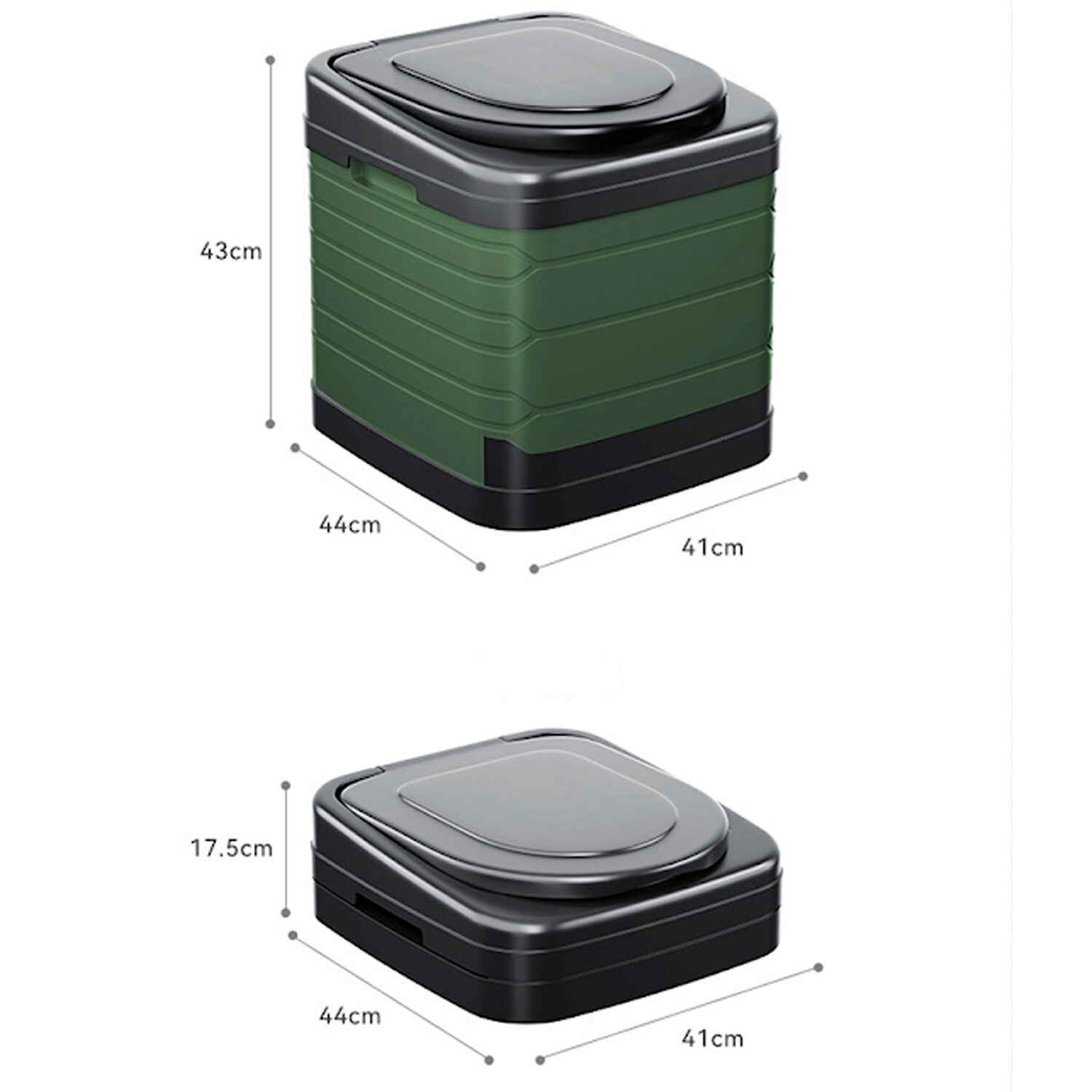 Биотуалет складной с крышкой для дачи и кемпинга цвет зеленый - фотография № 5