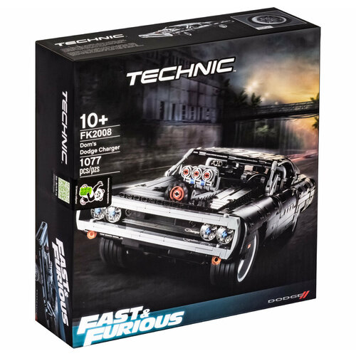 Конструктор Lion King 180139 Dodge Charger Доминика Торетто из 1077 деталей, серии Technic, Автомобили конструктор dodge charger