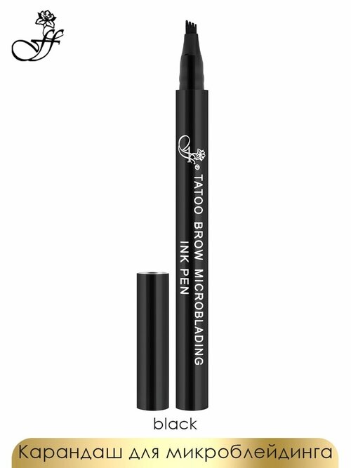 FFleur Карандаш для бровей Tatoo Brow Microblading Ink Pen, оттенок черный