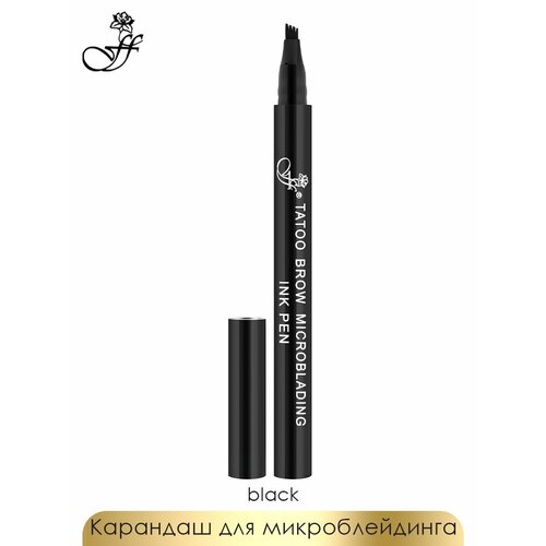 FFleur Карандаш для бровей Tatoo Brow Microblading Ink Pen, оттенок черный