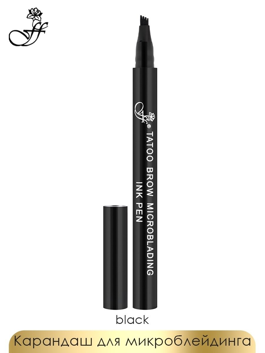 FFleur Карандаш для бровей Tatoo Brow Microblading Ink Pen, оттенок black