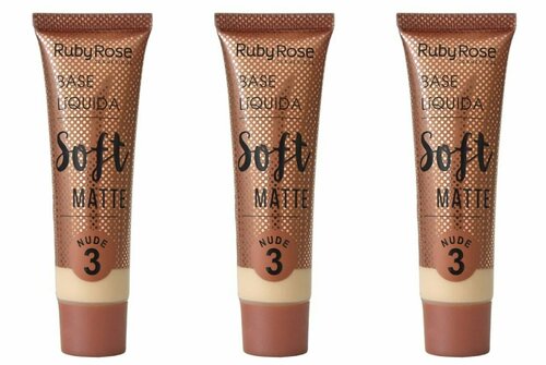 Ruby Rose Тональная основа Soft Matte NUDE N3, 3 шт.