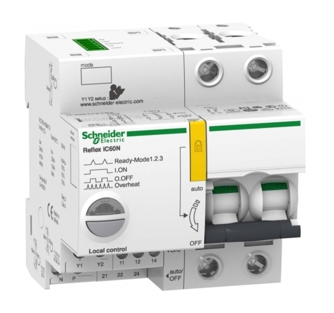 Выключатель автоматический 2п 25A C Reflex iC60N Ti24 A9C62225 Schneider Electric