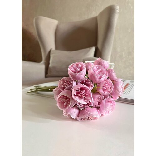 Искусственные цветы для декора пионовидная розовая роза