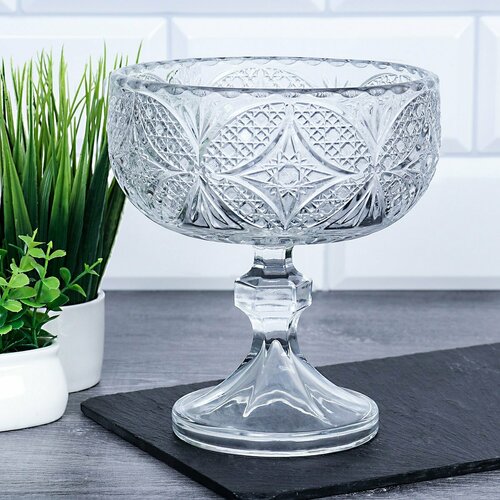 Конфетница 600 мл Бабочки ваза на ножке для сервировки стола фруктовница 710₽