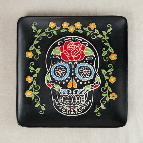 Плоская тарелка с приколом, блюдо для подачи, квадратная тарелка, 28х28см.1шт.