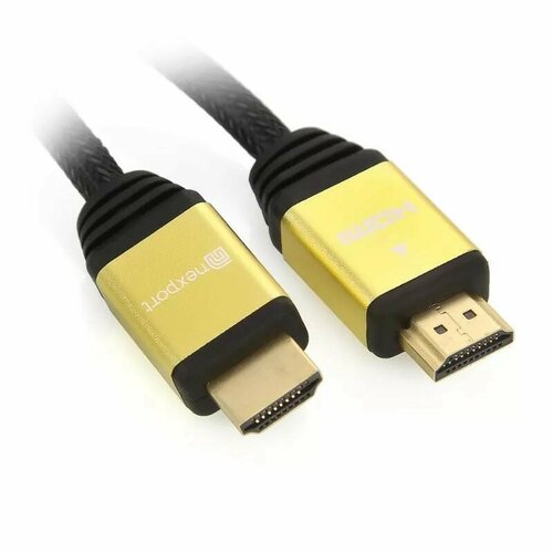 Кабель HDMI – HDMI 19M/19M Nexport NP-HM\HM-RBS-1.8, нейлоновая плетёная оплётка, позолоченные коннекторы, 1,8 метра, v1.4