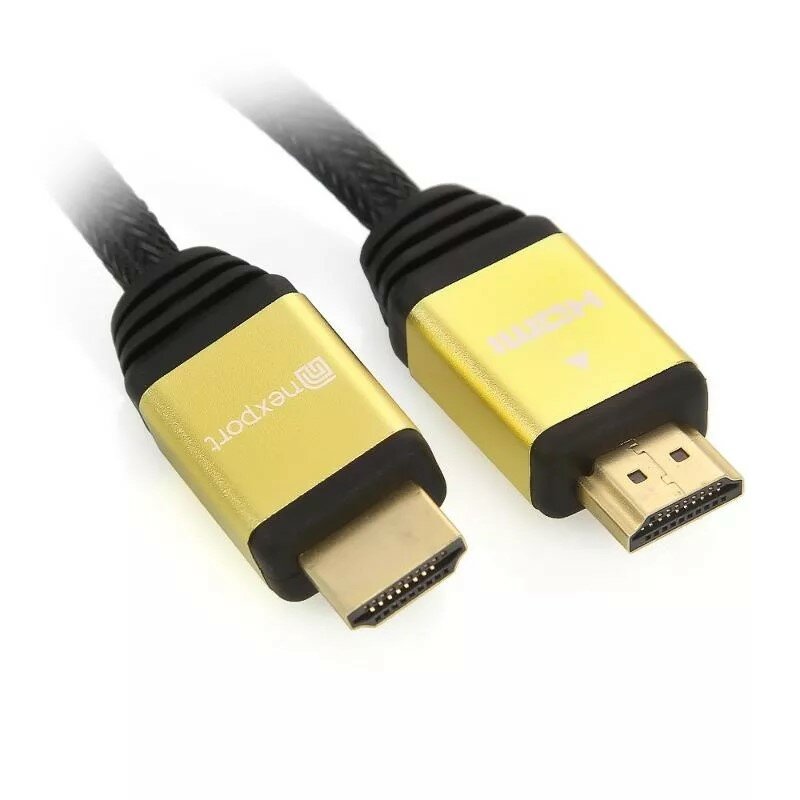 Кабель HDMI – HDMI 19M/19M Nexport NP-HM\HM-RBS-5, нейлоновая плетёная оплётка, позолоченные коннекторы, 5 метров, v1.4