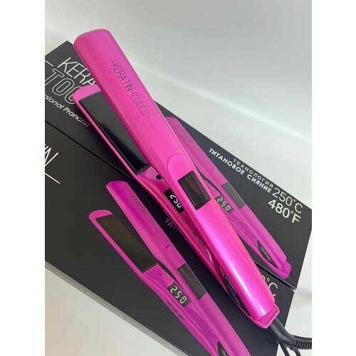 Утюжок титановые пластины Keratin Tools Розовый для кератина и ботокса 6200₽