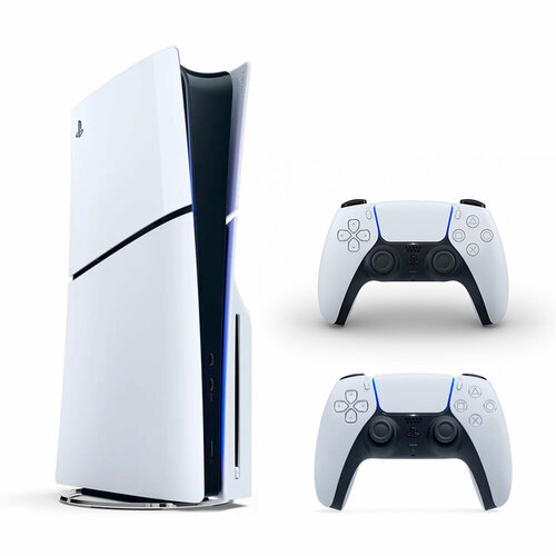 Игровая приставка Sony PlayStation 5 Slim Digital Edition без дисковода 1000 ГБ SSD 2 геймпада без игр белый 64144₽