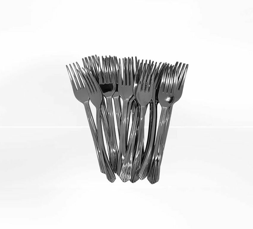 Вилки одноразовые серебро 20 шт.