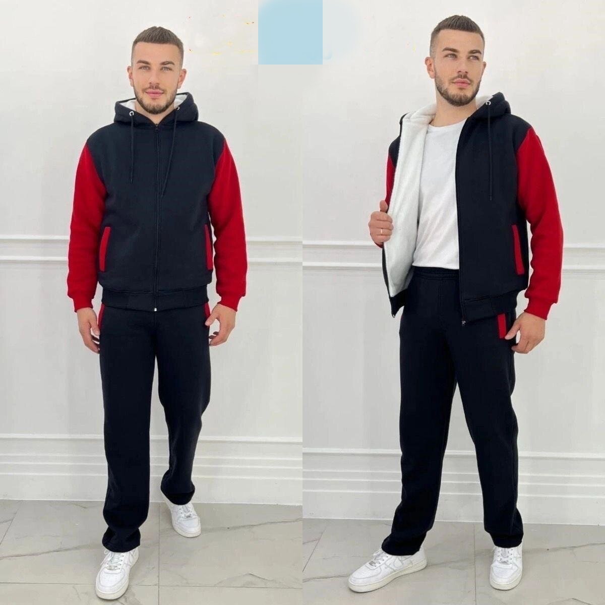 Комплект одежды Jools Fashion мужской зимний на флисе для занятия спортом (с начесом) цвет красный размер 54