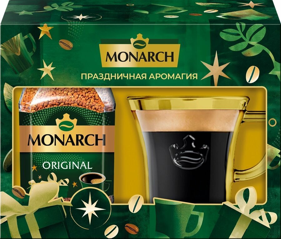Набор подарочный Monarch, Кофе растворимый натуральный сублимированный + кружка, 95г