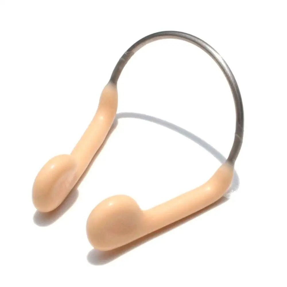 Мягкий силиконовый зажим для носа для плавания унисекс удобные зажимы для носа для дайвинга серфинга для взрослых и детей аксессуары для водных видов спорта в бассейне Бежевый