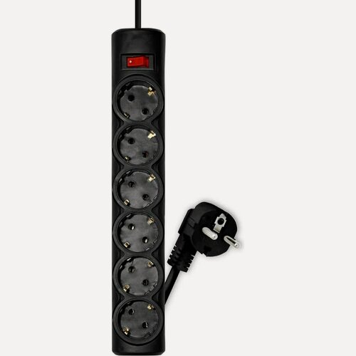 Изображение товара Сетевой фильтр PROGIX 6 розеток, 10 метров, чёрный, 3x1.5 PG649