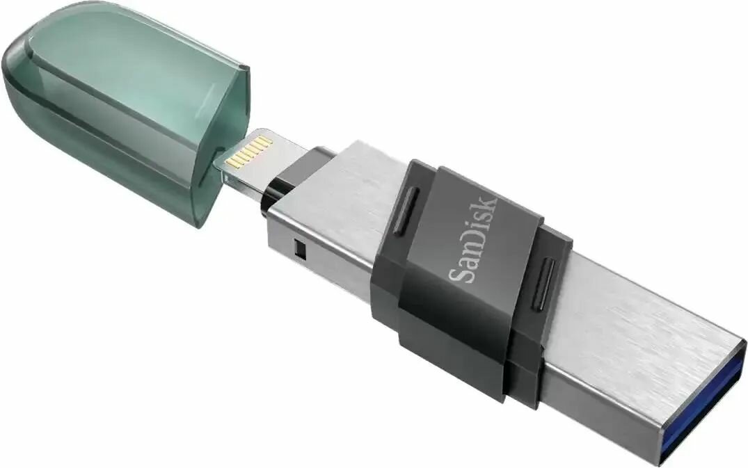 Флешка USB Sandisk iXpand Flip 64ГБ, USB3.1, зеленый и серебристый sdix90n-064g-gn6nn