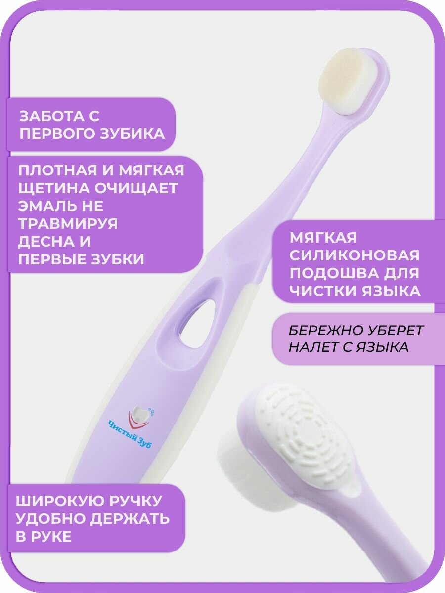 Зубные Щетки Детские Щетка зубная "Чистый зуб CLASSIC", для детей, мягкая, 10000 щетинок