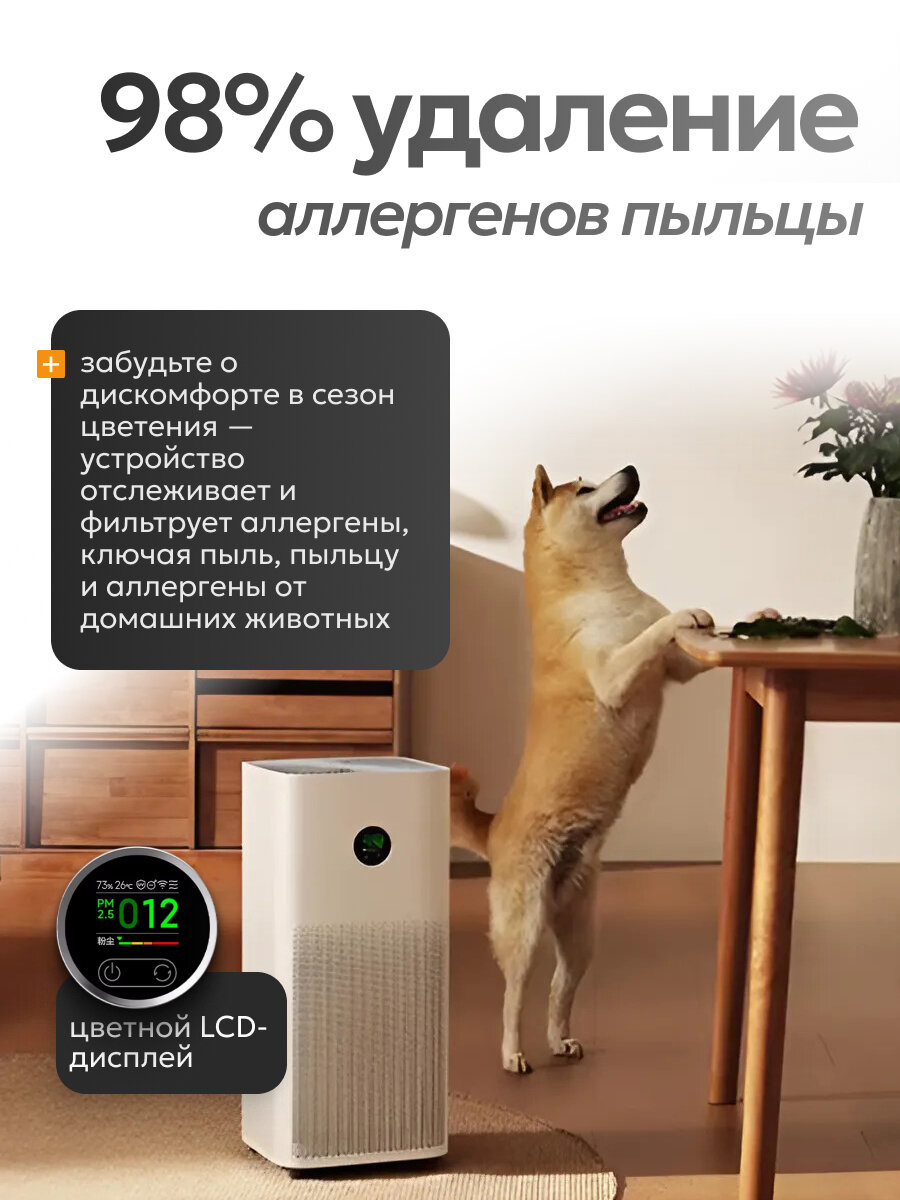 Изображение Очиститель воздуха Xiaomi Mijia Air Purifier 5 (AC-M25-SC) от пыли и запахов для дома, ионизатор воздуха с Алисой